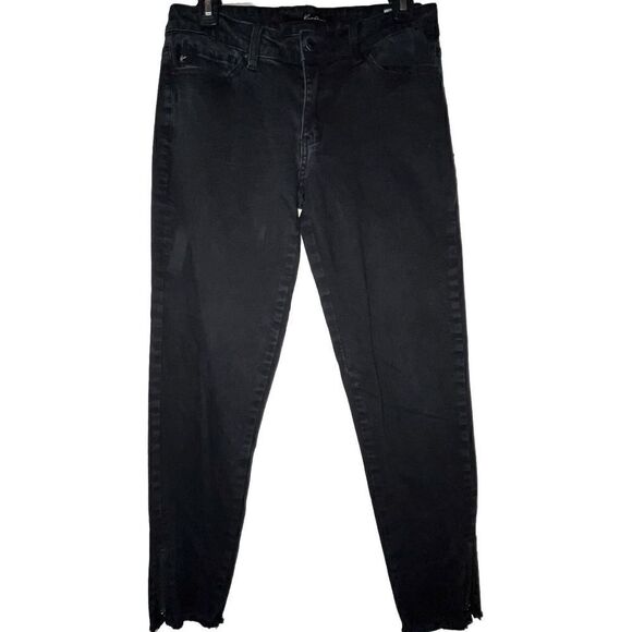 KanCan Women's Mid Rise Ankle Zipper Black Skinny Jeans KC6051BK Frayed Hem Read - Picture 1 of 11